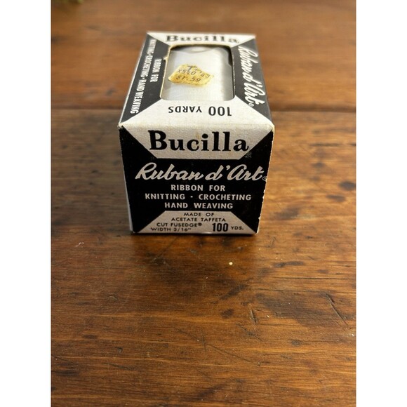 Vintage BUCILLA Taffeta d' Art Ribbon 100 yd. 3/16” WHITE 201 - Picture 2 of 9